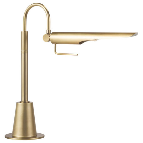 Raven Task Lamp, Natural Brass