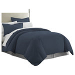 ienjoy Home - Becky Cameron Premium Ultra Soft Luxury Duvet Set, Full/Queen, Navy - Enhance and improve your bedroom decor with the all new Home Collection double-brushed 3-Piece duvet cover set by Urban Loft.  Tailored for a perfect fit and made with the finest imported microfiber yarns for ultimate comfort.  This luxury duvet cover set is expertly stitched for durability to last a lifetime and raises the bar for coziness and elegance.  Includes two matching pillow shams to bring elegance to any bedroom!