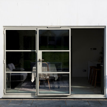 Our Brand New OB-36⁺ Soho Bifold paired with our OI-30 Internal Door