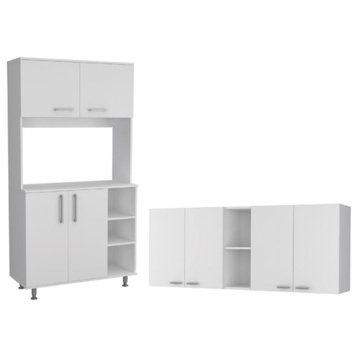 Home Square 2-Piece Set with Wall Cabinet and Two-Door Cabinet