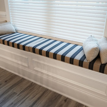 Window seat bench cushions add class to dining room