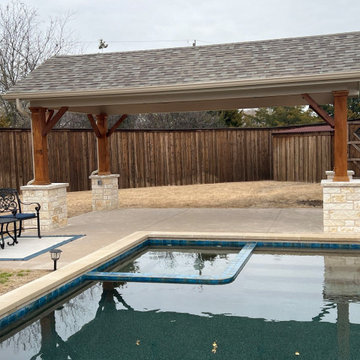 Frisco TX Freestanding Pool Cabana and Patio Cover