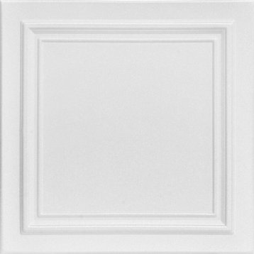 Line Art Styrofoam Ceiling Tile 20 in x 20 in - #R24, Pack of 48, Plain White