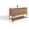 Foundry Bath Vanity, Walnut, 48", Integrated Single Sink, Freestanding