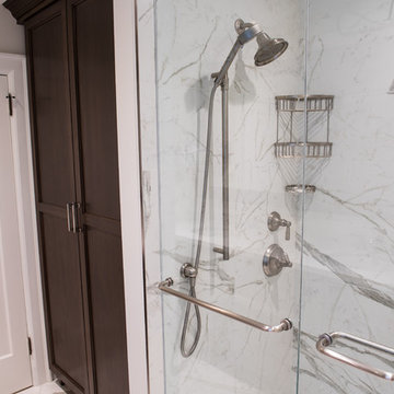 Shower Faucet, Porcelain Tile, Frameless Shower Design