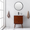 Eviva Caramel 24" Teak Mid Century Bathroom Vanity