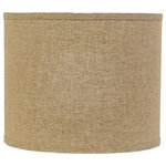 AHS Lighting - Dark Tan Linen Shade, 16", Drum With Spider Fitter - This lampshade, made from textured dark tan linen, offers a refined rustic aesthetic inspired by burlap. This piece is handcrafted in the USA by skilled artisans and made with high-quality materials, ensuring durability and attention to detail. This shade casts a warm and inviting light, making it a versatile choice for any room in the home.