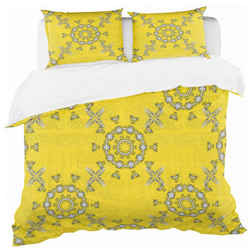 indian Vintage Mandala Pattern Bohemian and Eclectic Duvet Cover, Twin