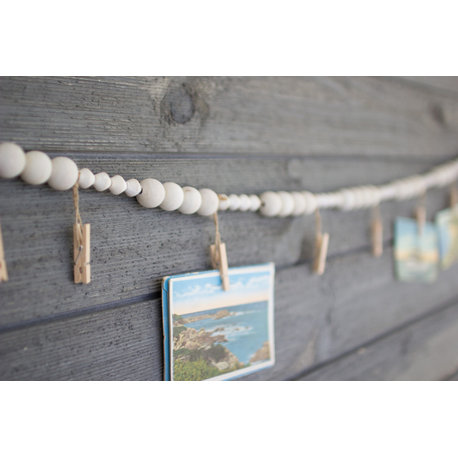 Kalalou Cgl4037 Wooden Garland With Clothes Pin