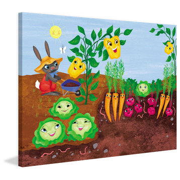"Happy Garden" Painting Print on Canvas by Curtis