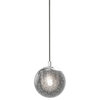 Champagne Bubbles LED Pendant With Round Canopy, Polished Chrome, Seeded Glass