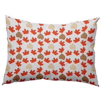 Lots of Leaves Accent Pillow, Harvest Orange, 14"x20"