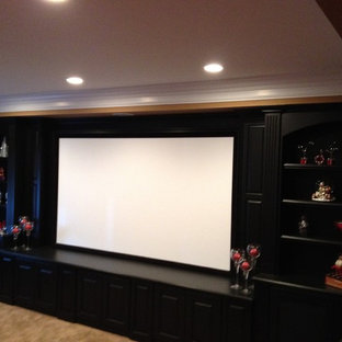 Inspiration for a timeless home theater remodel in Louisville