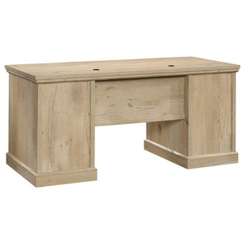 Sauder Aspen Post Engineered Wood Executive Desk in Prime Oak