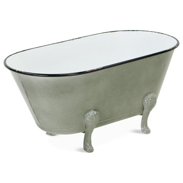 Lavande Metal Tub Decor - Small - Gray