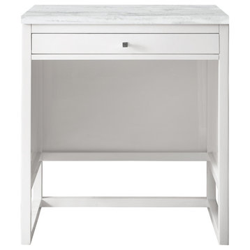 Athens 30" Top Unit (makeup counter) Glossy White w/3 CM Arctic Fall Surface Top