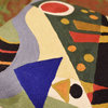 Kandinsky Throw Pillow Composition VII Green Hand Embroidered Wool 18x18"
