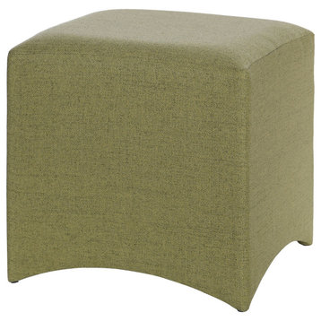 Dann Foley Stool Olive Green Linen Upholstery