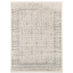 Transitional Area Rugs Laurent Rug, Cream and Gray, 5.5'x8.5'
