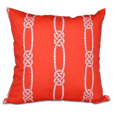 Tom Foolery, Stripe Print Pillow, Orange, 18"x18"