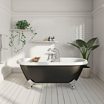 The Bath Co. Dulwich roll top bath with ball feet black