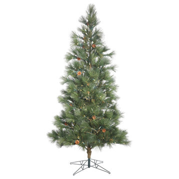 Vickerman Redmond Spruce Full Tree in Metal Stand, Warm White LED Lights, 10.5'