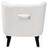 Naara Contemporary Ivory Boucle Upholstered and Black Finished Wood Accent Chair