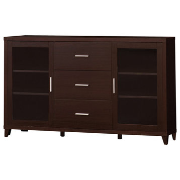 3 Drawers and 2 Doors TV Console, Cappuccino