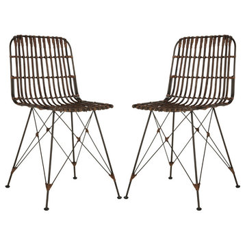 Safavieh Minerva Dining Chairs, Set of 2, Brown/Black