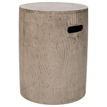 Trunk Indoor/Outdoor Modern Concrete Round 16.5-Inch H Accent Table, Vnn1004A