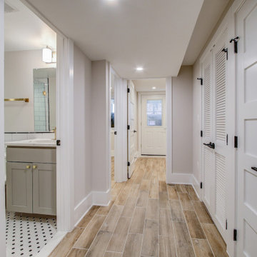 Basement remodel with bedroom space, closet space, living area, DC