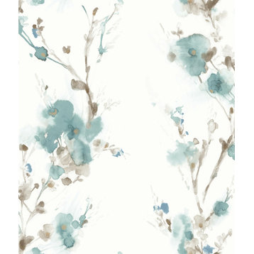 York Peel and Stick Wallpaper Charm Teal PSW1102RL Simply Candice