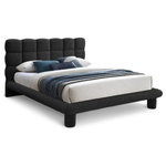 Meridian Furniture - Deco Boucle Fabric Full Bed, Black, Full - Go for an eye-grabbing bedroom rehab when you add this Deco boucle fabric full bed to the mix. This bed features sumptuous rich black boucle fabric upholstery on its headboard, rails, and feet for a wow-inducing look in your space. Deep channel biscuit tufting adds pillowy softness to your back and neck when you're propped up reading or watching TV. The neutral color makes for seamless integration of this bed with your existing furnishings.