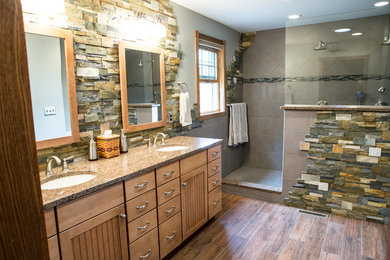 Inspiration for a rustic bathroom remodel in Other