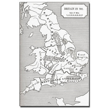 'Map of Britain, 792' Canvas Art