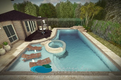 Pool - contemporary pool idea in Houston