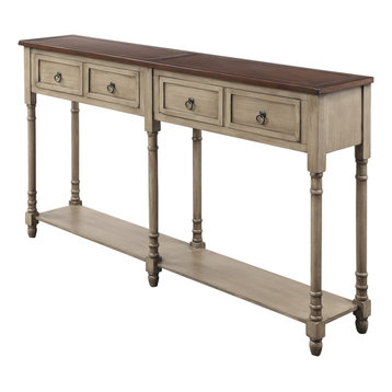 Console Table Sofa Table with Storage Console Tables, Antique Grey