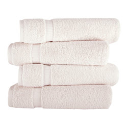 ROYAL TURKISH TOWEL - Villa Collection 4 Pc Bath Towel Set - 27x54 inches , Ivory - Bath Towels