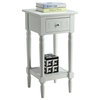 Convenience Concepts French Country Khloe Square End Table in White Wood Finish