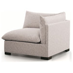 Four Hands - Westwood Raf Piece-Bayside Pebble - Meet the ultimate modular lounger. Knife edge cushioning is upholstered in a stone-colored high-performance fabric, perfect for modern living. Right arm-facing piece to matching sectional. Performance fabrics are specially created to withstand spills, stains, high traffic and wear, ensuring long-term comfort and unmatched durability.