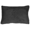 Pillow Decor, Box Edge Royal Suede Black Throw Pillow, 14"x22"
