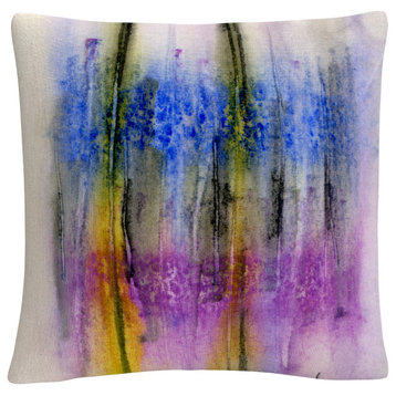 Aural' Colorful Shapes Line Composition By Anthony Sikich Decorative Pillow