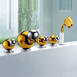 Giaddini Gold Finish Bathtub Faucet and Handheld Shower Set - Bathtub Faucets