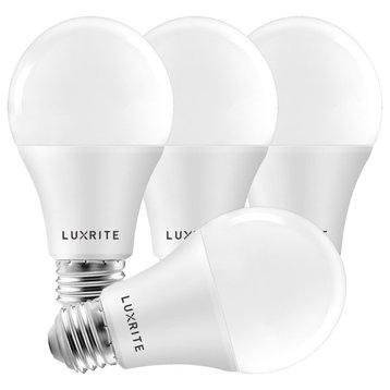 A19 LED Bulb Bright White 1600lm Enclosed Rated 15W E26 4 Pack