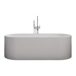 ADM Bathroom Design - ADM Oval Freestanding Bathtub, Matte White, 70.9" - Bathtubs