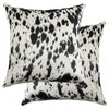 16"X16" Salt And Pepper Black And White Cowhide  Pillow 2 Pack
