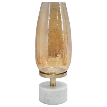 Anita Candle or Candle Holder, Gold Luster and White