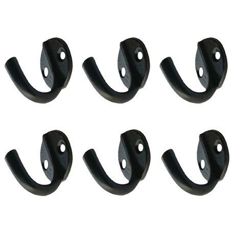 6 Hook Wrought Iron Black RSF Coat 1 1/2" X  1 3/4" |