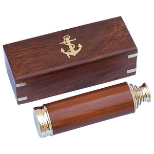 Details about   Solid Brass Nautical Handheld London Telescope w/ Handmade Wooden Box Great Gift 