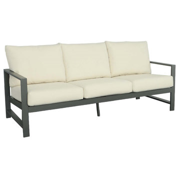 Edgewater Outdoor Sofa- Frame & Cushions, Gray/Beige